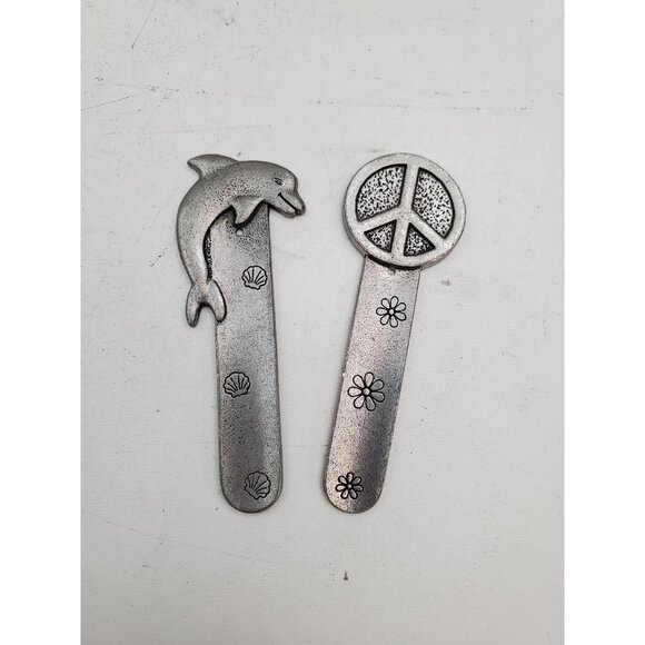 Peace Bookmark - dolphin BookMark - Peace Symbol Bookmark Handmade Metal - Picture 1 of 10